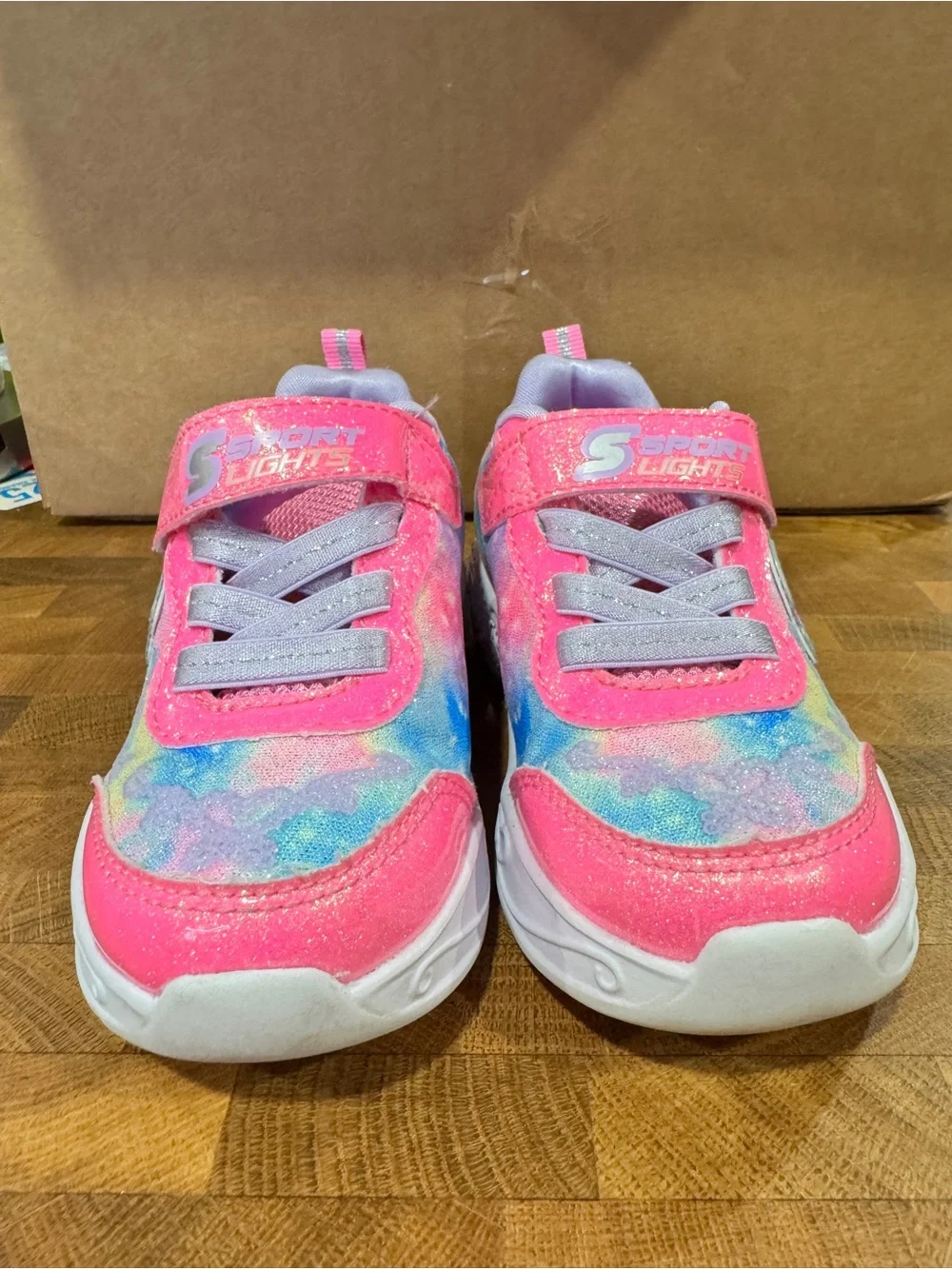 Skechers Toddler Pink Multi Glitter Light-Up Sneakers